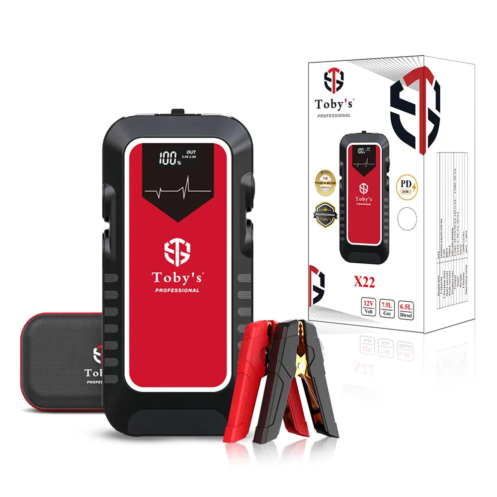 Toby's X22 16000mAh 2500A Jump Starter with retail box and jumper cable