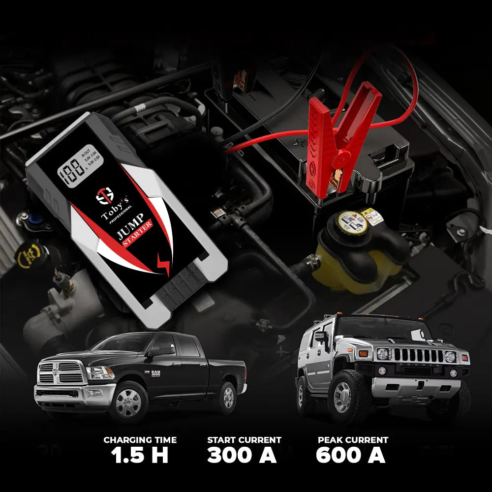 Toby's X6 jump starter 300A start and 600A peak current
