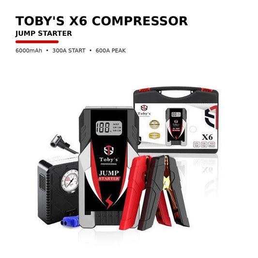 Toby's X6 Compressor Jump Starter 6000mAh 300A 600A