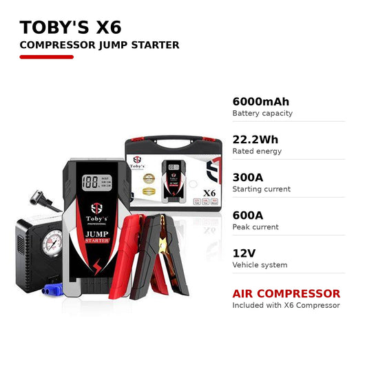 Toby's X6 Compressor Jump Starter specifications