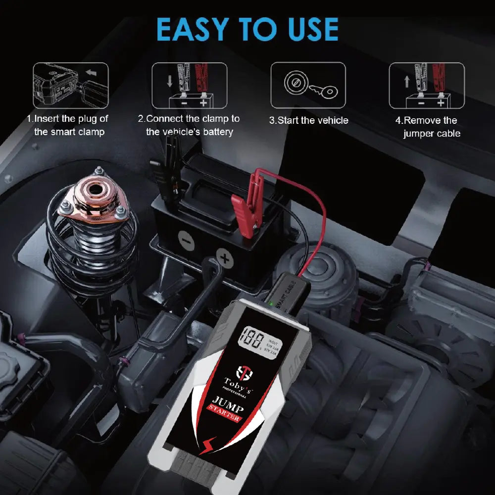 Toby's X6 jump starter vehicle starting instructions