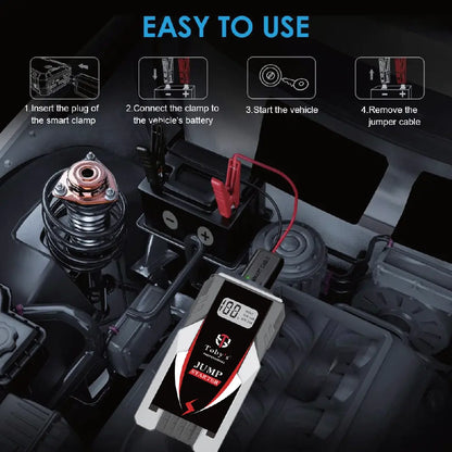 Toby's X6 jump starter vehicle starting instructions