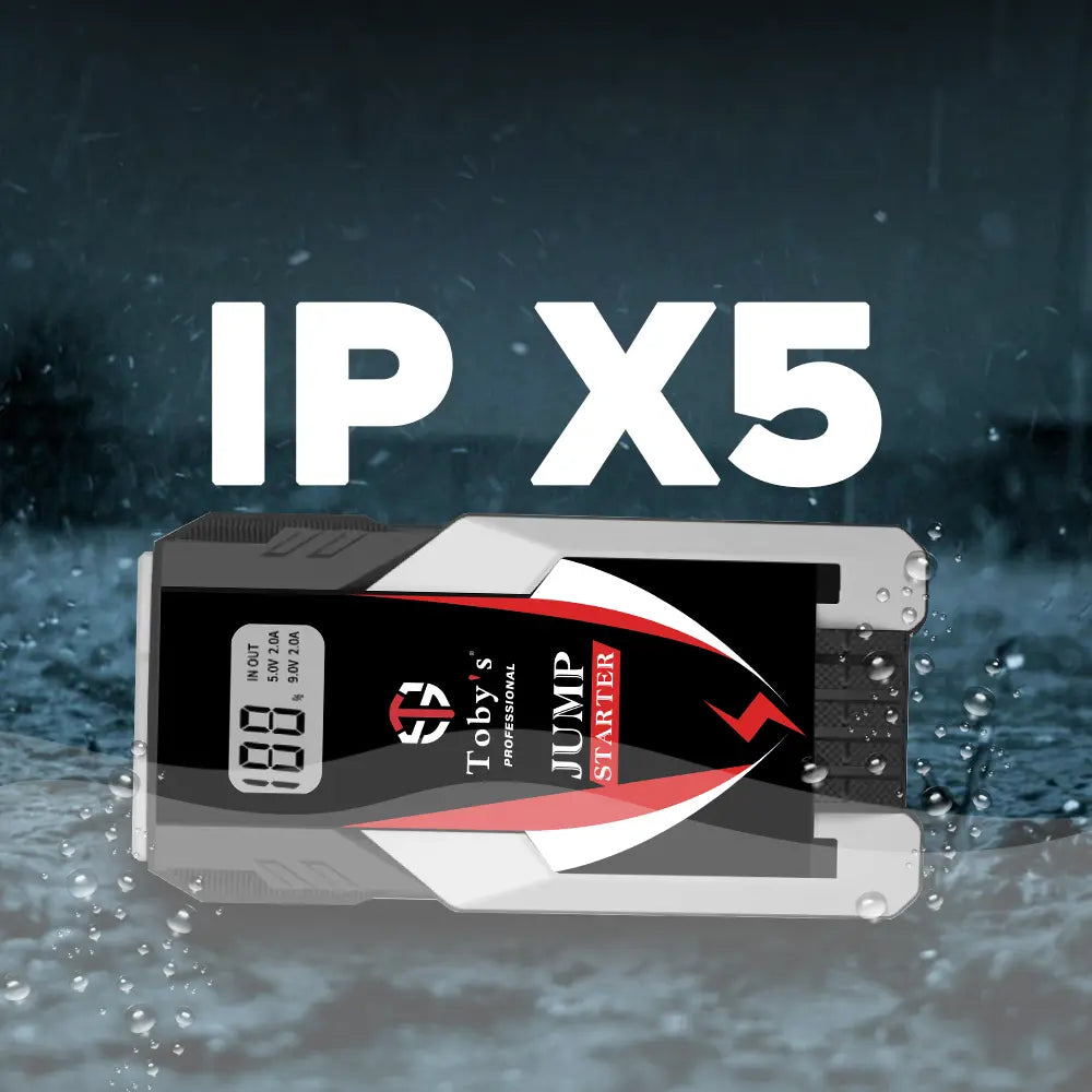 Toby's X6 jump starter IPX5 product view